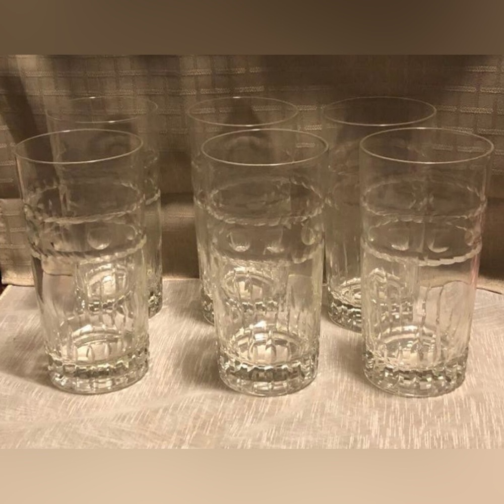 Set of (6 )12oz tumblers Vintage Imperial Glass Ohio “ Hampton” Pattern